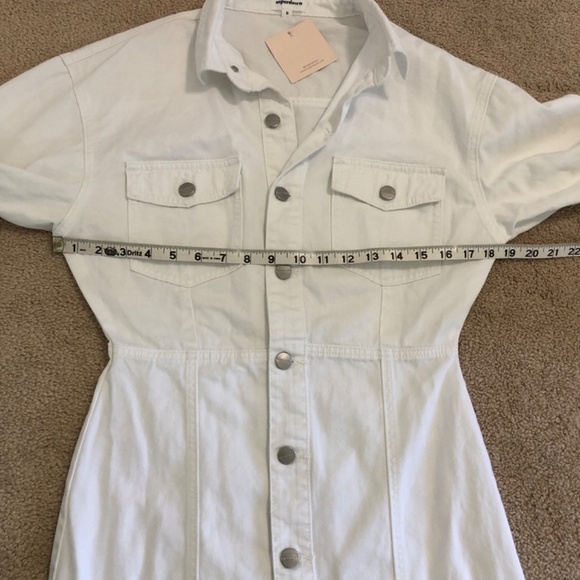 Superdown New Holland Denim Dress White Button Front Small - Picture 14 of 15